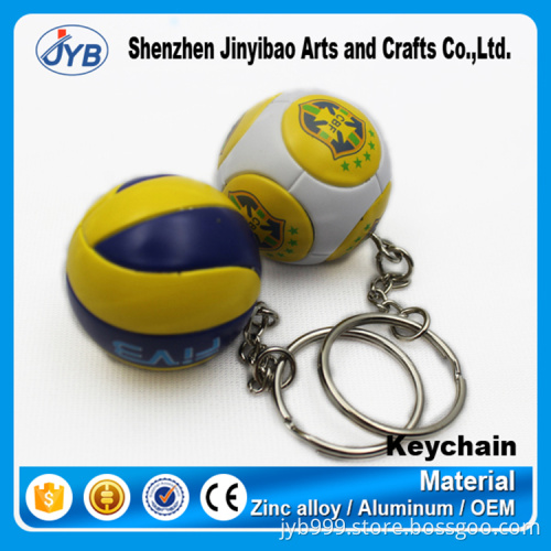 soccer souvenir plastic keyrings custom sports football shape keychain